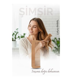 Doğal Şimşir Ahşap Tarak – 16 cm, Anti-statik, Kepek Karşıtı ve El Yapımı