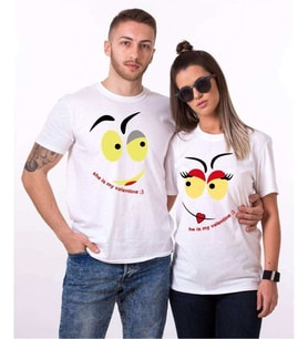 Tshirthane My Valantine Sevgili Kombinleri Tshirt Kombini (Tek Ürün Fiyatıdır.)