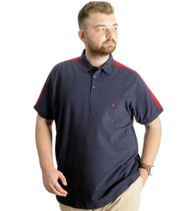 Mode XL Büyük Beden Erkek T-Shirt Polo Yaka Wreath 22320 Lacivert