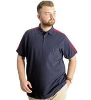 Mode XL Büyük Beden Erkek T-Shirt Polo Yaka Wreath 22320 Lacivert