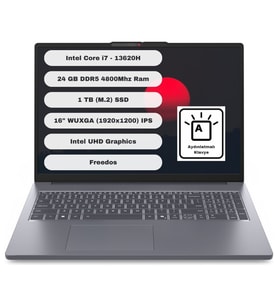 Lenovo Ideapad Slim 3 16IRH10 GTI24 Intel Core I7 13620H 24GB 1tb SSD Freedos 16'' Fhd Taşınabilir Bilgisayar 83K2001VTR