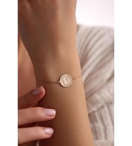 Kişiye Özel 925 Ayar Gümüş Minimal Kedi Figürlü Bileklik (Gold)