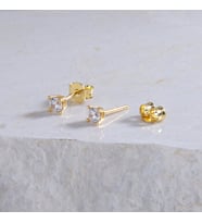 14 Ayar Tektaş Altın Küpe 1,14 gr