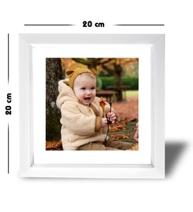 Beyaz Kare Çerçeve Tablo 20x20 cm