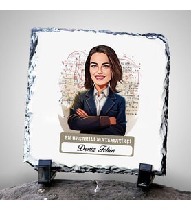 Kişiye Özel Hediye Karikatürlü En Başarılı Kadın Matematikçi Dekoratif Taş