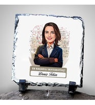 Kişiye Özel Hediye Karikatürlü En Başarılı Kadın Matematikçi Dekoratif Taş