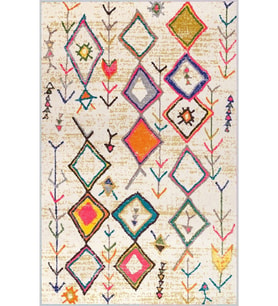 Eliana Home Baskılı, Yıkanabilir Kaymaz Taban Salon Halısı LNA0146-SD1183 100x150 cm (Bej)
