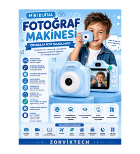 Renkli Çocuk Kamerası Mini Dijital Fotoğraf Makinesi Taşınabilir Tasarım