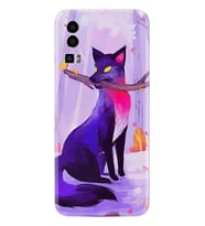 General Mobile GM 23 Kılıf Silikon Desen Özel Seri Mor Kurt 1614