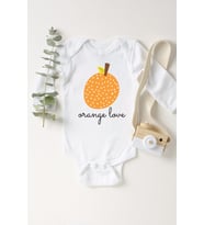 Unisex Bebek Beyaz Portakal Uzun Kollu Çıtçıtlı Body