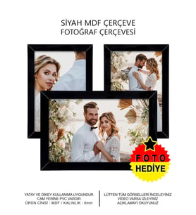 3 Adet 15x21 Çerçeve - Mdf Çerçeve - Fotoğraf Çerçevesi (Siyah)