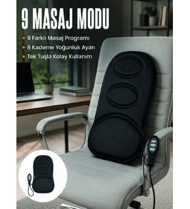Motorlu Isıtmalı Masaj Minderi Masaj Modlu Ev, Ofis Ve Araç Koltuk Pedi