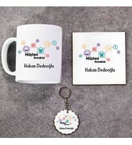 Müşteri Temsilcisi Kupa Bardak Altlık ve Anahtarlık Hediye Seti (Model 1)