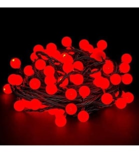 5m 28 Led Kırmızı Işık Siyah Kablo Fişli