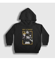 Presmono Unisex Çocuk Siyah Poster Anime Spy X Family Kapüşonlu Sweatshirt 318442tt
