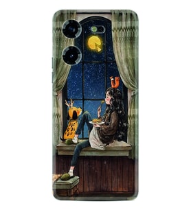 Tecno Pova 5 Kılıf Resimli Desenli Baskılı Silikon Dog And Girl 1358