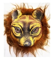 Mey İthalat® Kahverengi Saçlı Kaplan Aslan Leopar Maskesi Mega Peluş 32 No