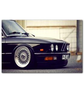 Cakatabloo BMW E 28 Siyah Sağ Ön Detay MDF Tablo