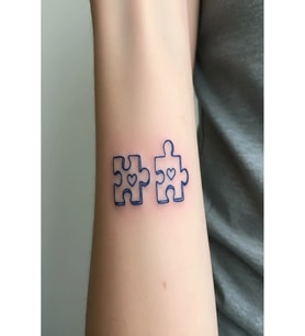 Puzzle 5 cm Minimal geçici Dövme Yarı Kalıcı Geçici Dövme