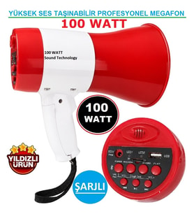 Megafon (Yüksek Ses Taşınabilir Profesyonel Megafonu)