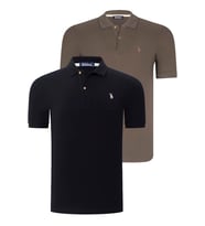 İKİLİ SET T8561 DEWBERRY ERKEK TSHIRT-YEŞİL-SİYAH (Karışık)