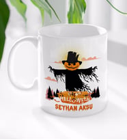 BK Gift Kişiye Özel Happy Halloween Tasarımlı Beyaz Kupa Bardak-7