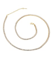 Chavin Gold kap. 3mm. Su Yolu Taşlı Bayan Kolye Zincir ek18sr-3