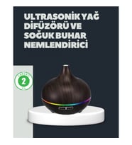 Mey İthalat® 550ML Ultrasonik Hava Nemlendirici ve Aromaterapi Difüzörü