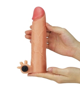 Esnek Dokusu Sayesinde Her Penise Uygun 5 Cm Uzatmalı Klitoris Uyarıcılı Titreşimli Penis Kılıfı