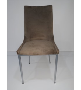 Sandalye 19353 Metal Çelik Nikelaj Kahverengi 4 Adet  Kaliteli kumaş El Yapım