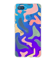 Xiaomi Mi 8 Lite Uyumlu Kapak Abstract Tasarımlı Şeffaf Silikon Kılıf