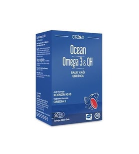Orzax Ocean Omega 3 & QH Takviye Edici Gıda 30 Kapsül