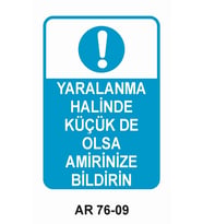 İŞ GÜVENLİĞİ UYARI LEVHASI 1 ADET PVC 21 X 29CM