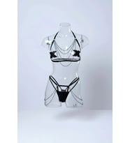 Mulvxbrf Brf02 Siyah Harness Takım Zincir Detaylı Vücut Aksesuarı - Brf1065 (Mulvix)