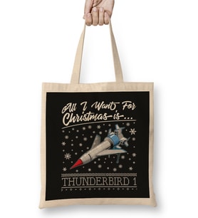 All I Want For Christmas Is Thunderbird 1 Thunderbirds Bez Çanta Uzun Saplı