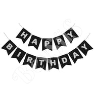 Happy Birthday Banner Siyah