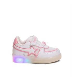 Prego (Conpax) 102-01 Anora Termo Kaymaz Taban Ortapedik Cırtlı Çocuk Spor Ayakkabı BEYAZ PEMBE