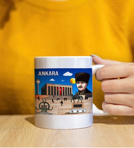 Ankara Tasarımlı Beyaz Kupa