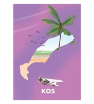 Kos Yunanistan Seyahat Afişi Tablo Ahşap Poster Dekoratif
