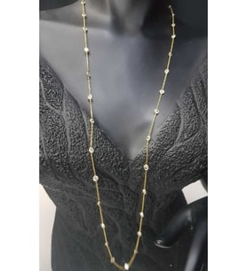 Kadın Gümüş Kolye - Zirconia Taşlı Uzun Boy 80 Cm Yeşil Renk • Sevgiliye • Eşe • Anneye Hediye