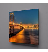 İSTANBUL BOĞAZ KÖPRÜSÜ IŞIKLI MANZARA KANVAS TABLO 50x50cm (Karışık)
