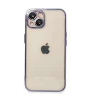 Iphone 14 Kılıf Lensli Silikon - Mor
