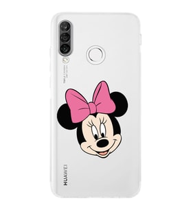 Huawei P30 Lite Kamera korumalı Kapak Minnie Mouse Tasarımlı  Şeffaf Kılıf