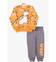 Breeze Erkek Çocuk Eşofman Takım Baskı Desenli 1-4 Yaş, Hardal Sarı