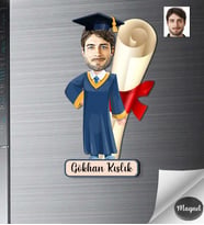 Kişiye Özel Mezuniyet Erkek Ahşap Magnet -1