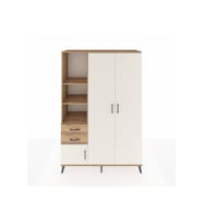 Hyperion Dolap 5 Raflı 2 Çekmeceli Tek Askılı 132x44x195 Çam-Aytaşı/Çam