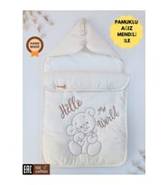 EKRU HARMAN BEBEK BATTANİYESİ DIŞ KUNDAK FERMUARLI UYTU TULUMU AYICIK NAKIŞ HASTANE ÇIKIŞI YENİDOĞAN