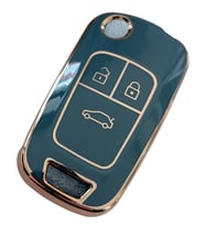 Opel Astra J Insignia Chevrolet Cruze Uyumlu Nano Kumanda Anahtar Kılıfı Oto Anahtarlık Gri Gold