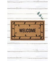 Çiçekli Çerçeveli Welcome Paspas Kapı Paspası (Standart)