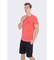Maraton Sportswear Regular Erkek Bisiklet Yaka  Kısa Kol Basic Kırmızı T-shirt 20566